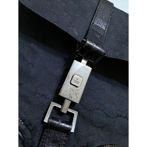 GUCCI Jackie Line 114551 Backpack GG Canvas Daypack Black Logo Vintage - Picture 2 of 15